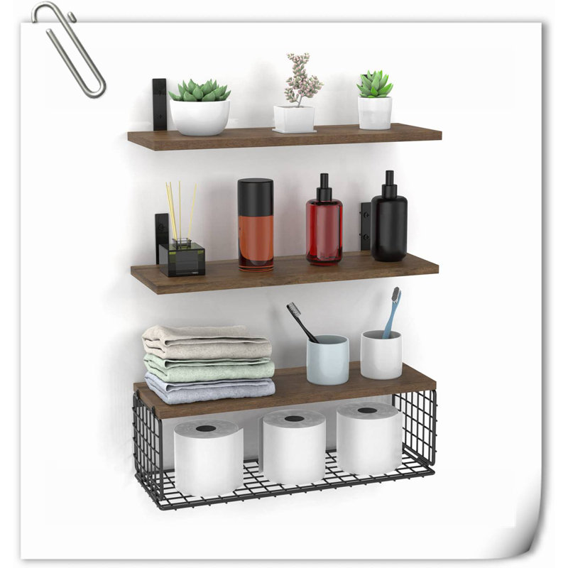 Rondald 3 Piece Wood Floating Shelf