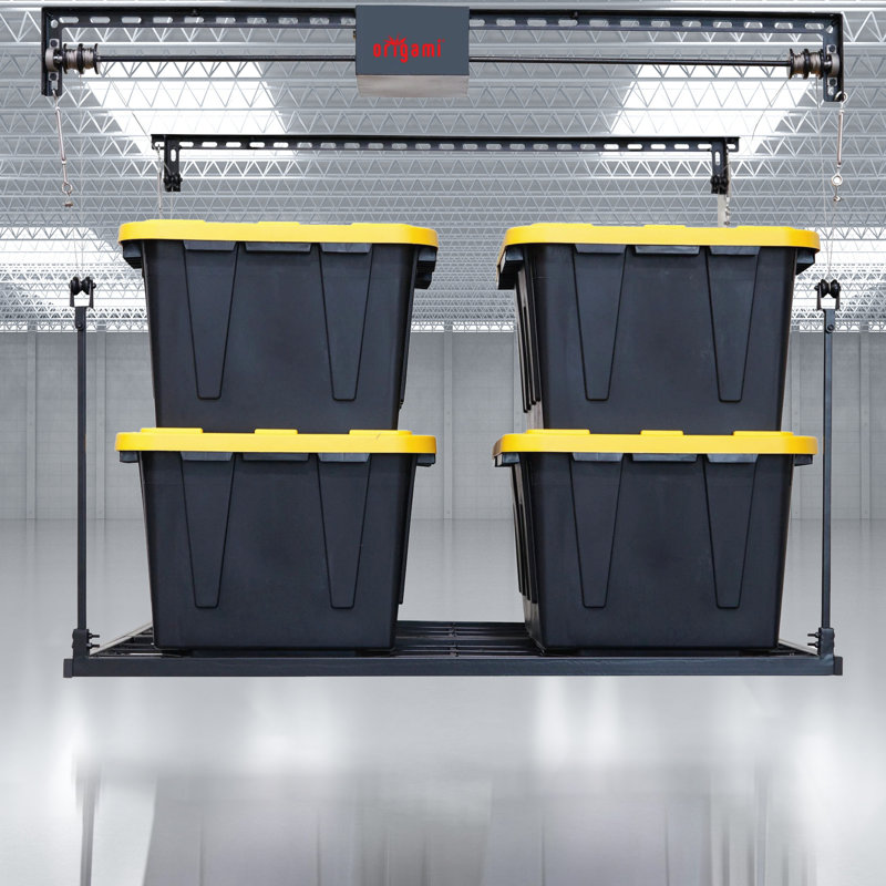 Motorized Garage Storage Shelf Black