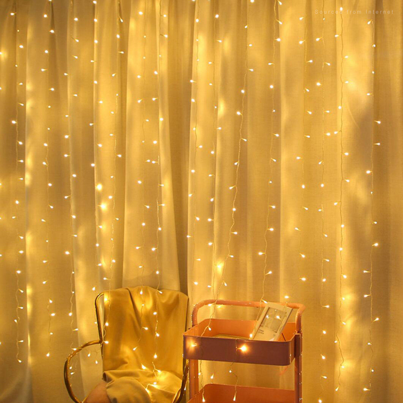 The Holiday Aisle® 320 Leds Curtain Lights, 9.8ft × 9.8ft Extendable ...