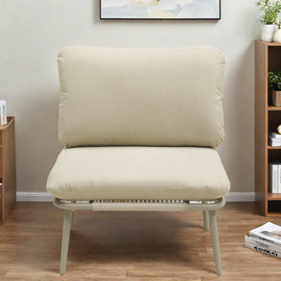 Modular Outdoor Sectionals Chair, Steel Frame, 4 Inch Cushion, Modern Patio