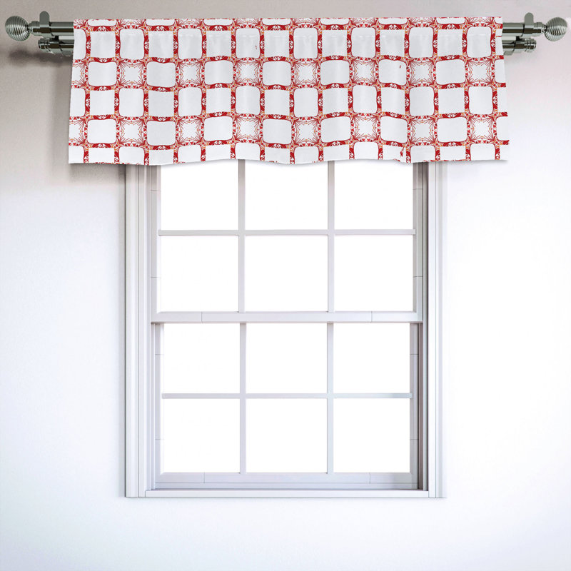 Sateen Geometric Ruffled Window Valance