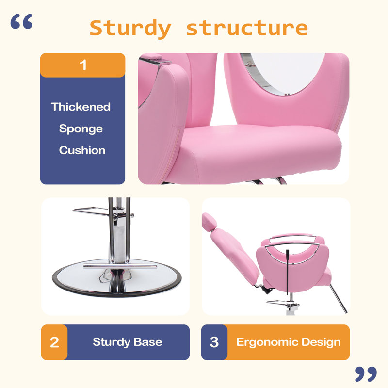 Fauteuil de coiffeur Barber, Rose