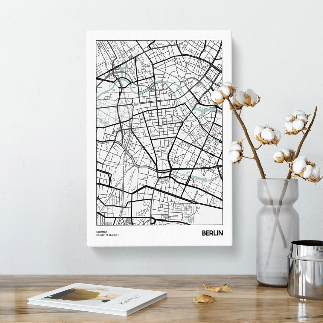 Map Berlin Germany - Wrapped Canvas