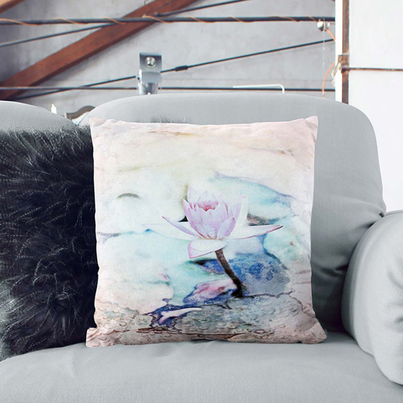 Floral Square Throw Cushion, 55cm H x 55cm W x 20cm D