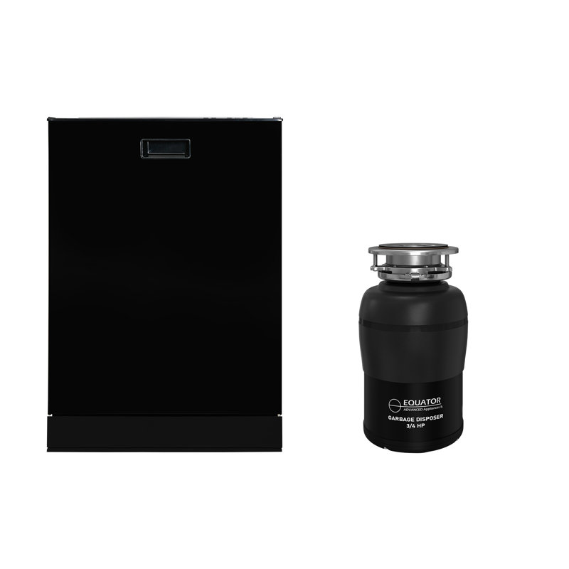 Equator 24 In Dishwasher 15 Place Quiet 110v E-star Ada+3/4 Hp Garbage Disposer, Black