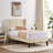 Twin Bed Frame Upholstered Platform with Headboard and Strong Wooden Slats-88590661