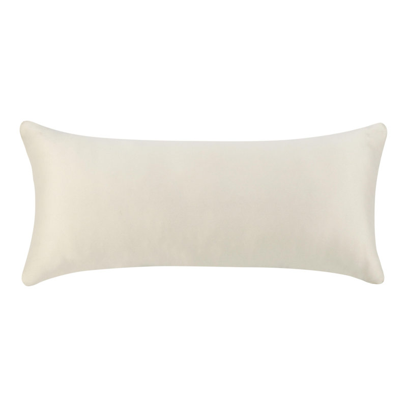 Ivory Recycled Fabric Long Lumbar Throw Pillow