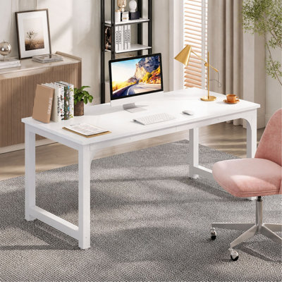 Bureau de direction de 160 cm, grand poste de travail informatique moderne avec structure métallique épaisse, mobilier professionnel pour bureau à domicile et finition