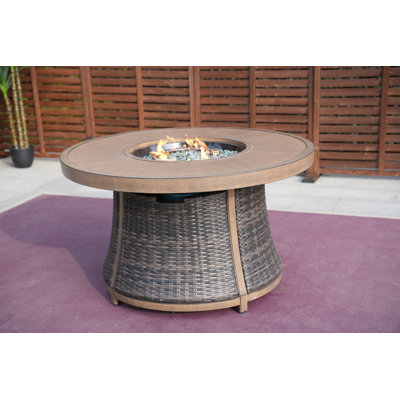 All-Weather Wicker & Aluminum Propane Fire Table