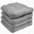 Marina Decoration Premium Thick Comfy Patio Seat Pads Fiber Fill Tufted Tie-Less Pillows 19 x 19 x 5 Inch Textured Solid Cover Indoor Outdoor Chair Cushions, 4 Count Pack Silver Color-69525252-111302113
