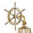 Brass Metal Indoor Outdoor Bell Silver Wall Decor with Ship wheel Backing-585763067