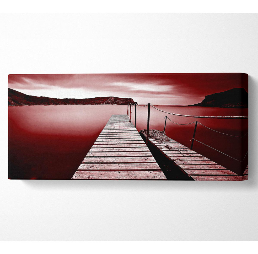 Rote abstrakte Pier Panoramaleinwand