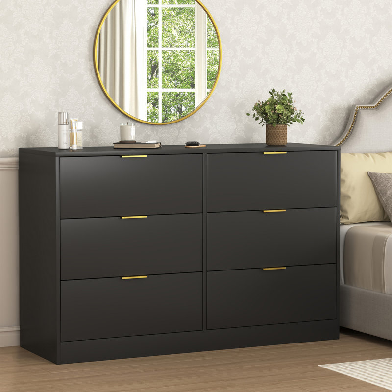 Simply Modern 6-Drawer Dresser, Black