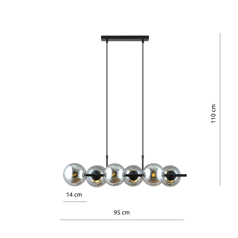 Adori 6 - Light Steel Kitchen Island Pendant, Graphite