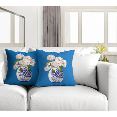  Indoor / Outdoor Floral Square Throw Cushion