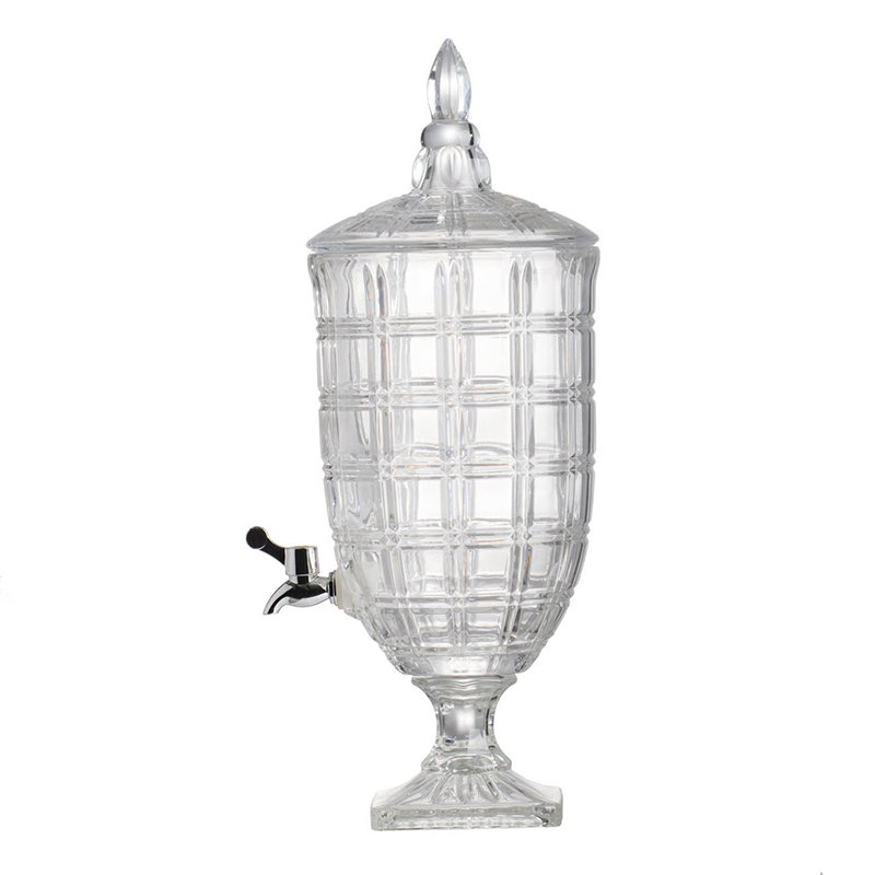 Distributeur de boissons avec couvercle 21 po Zimmerman - Transparent, argent poli
