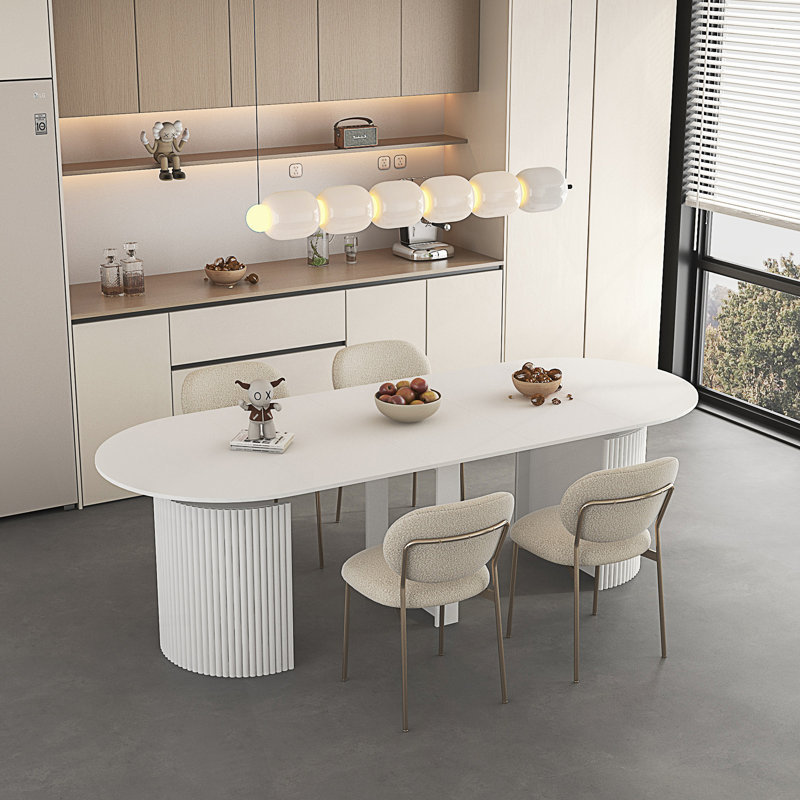Table de salle à manger extensible pliable, table de cuisine rectangulaire multifonctionnelle extensible