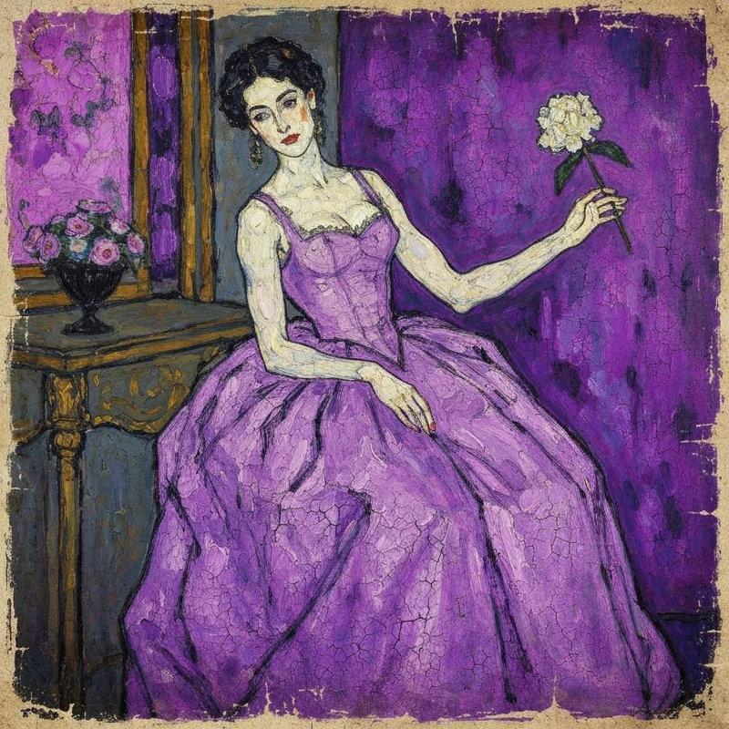Art mural sur toile violet, L 30 po x H 30 po x P 1,5 po