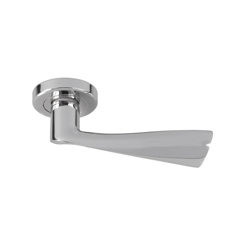 Venti Latch Door Handle, Polished Nickel