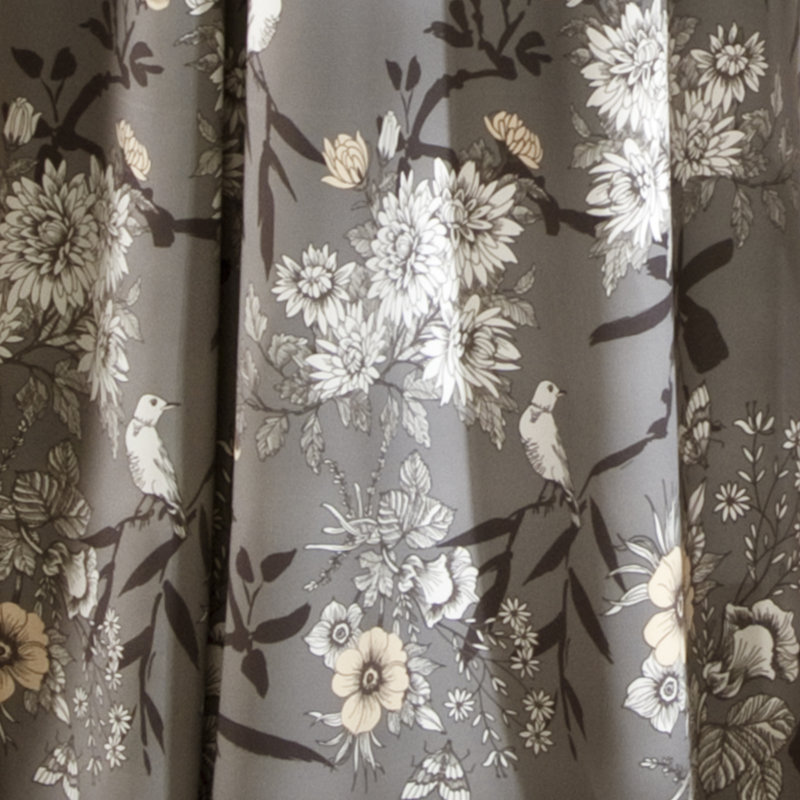 Panneaux de rideaux à motif floral obscurcissants et thermiques Botanical Garden, l 52" x L 84", Gris