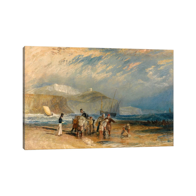 Folkestone Harbour And Coast To Dover by J.M.W. Turner - Gallery-Wrapped Canvas Giclée on Canvas, 20.32 cm H x 30.48 cm W