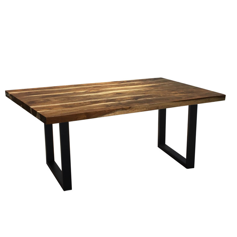 Table de salle à manger Genes Live Edge Sheesham, L 72 po x P 40 po x H 30 po, Noir / bois