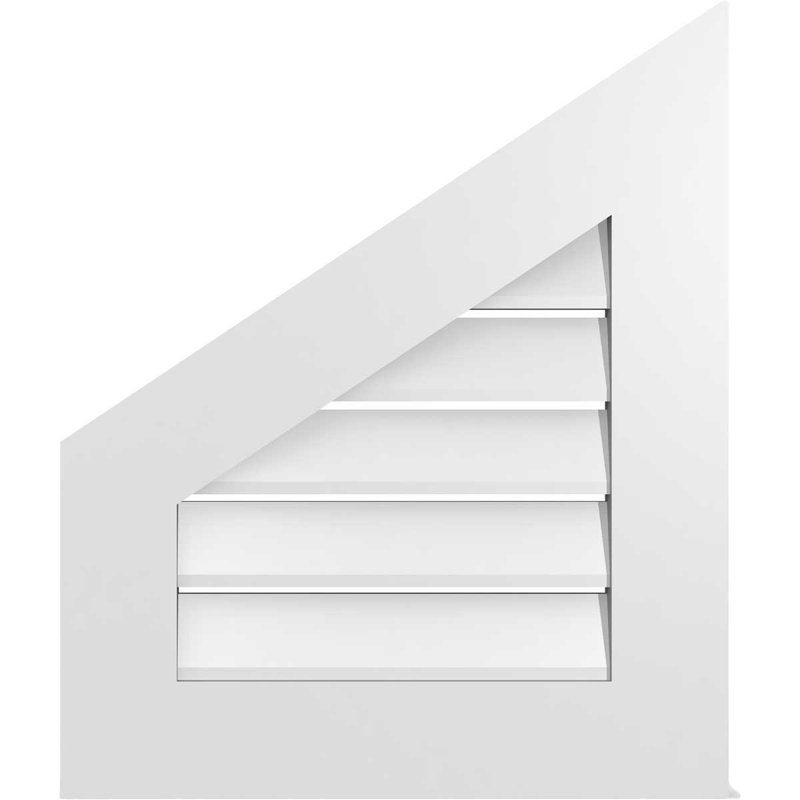 Half Peaked Left Surface Mount Signature Urethane Functional Gable Vent 8/12 Pitch Primed Tan, 24" H x 20" W x 1" D