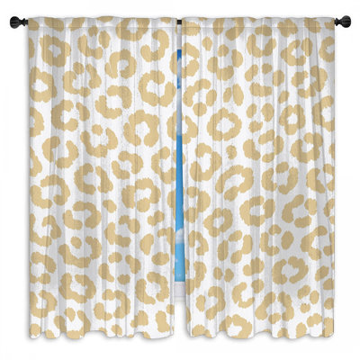 Leopard Print Pattern Window Curtains Animal Print Sheer & Room Darkening - 2 Panels
