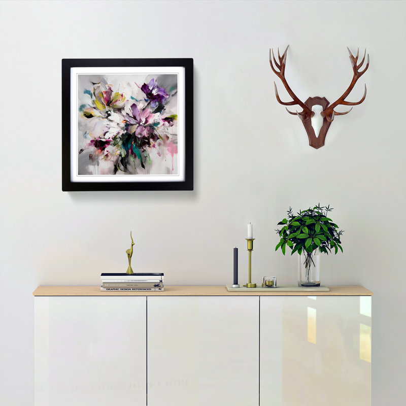 Single Picture Frame Print on Wood, Black