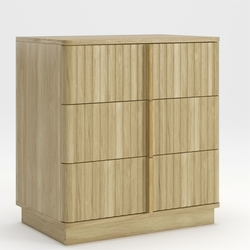 Ensemble de 2 tables de chevet en bois, Naturel, 2