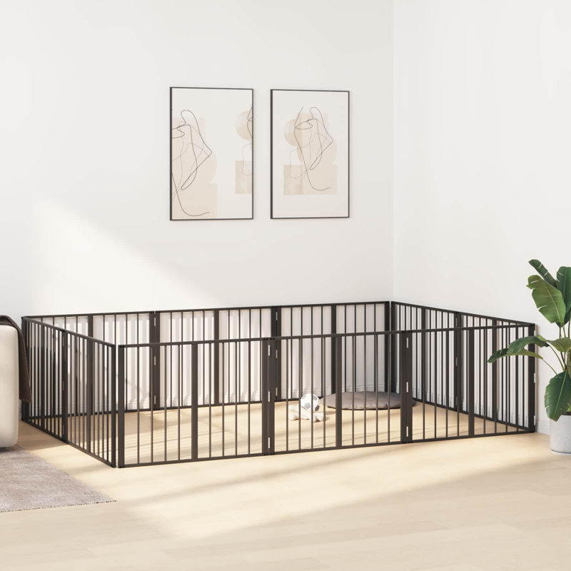 Pet Crate, 100cm H x 200.5cm W x 34cm D, Black