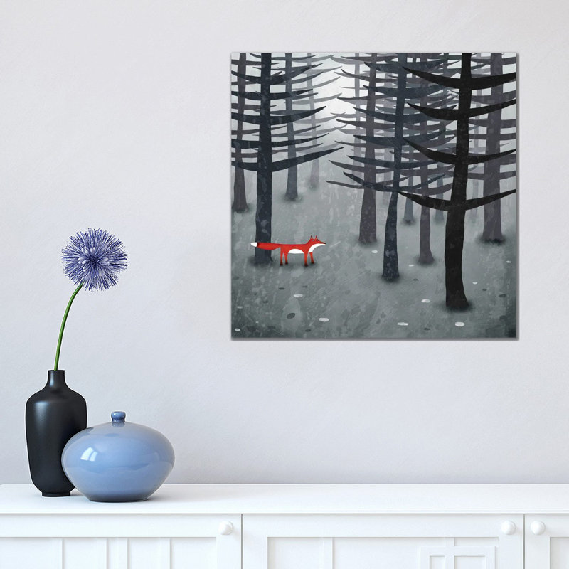 The Fox And The Forest by Nic Squirrell - Wrapped Canvas Print, 45.72 cm H x 45.72 cm W