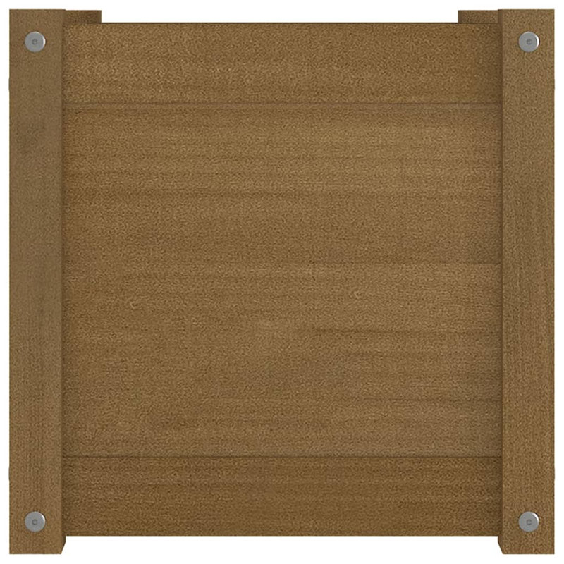 Boite à fleurs en boites, Brun miel, H 15,7 po x l 15,7 po x P 15,7 po
