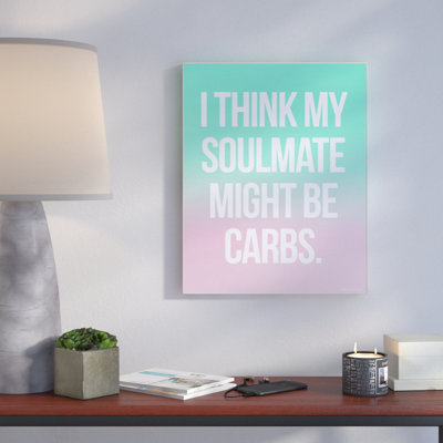 «Carb Soulmate Humor», art mural sur toile par House of Lulu