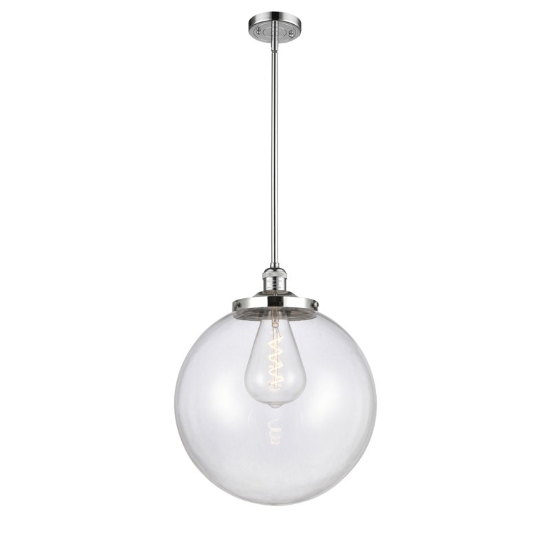 Plafonnier suspendu 1 lumière 16 po Franklin Restoration - Frederick - ampoule non incluse, Clair, Chrome poli