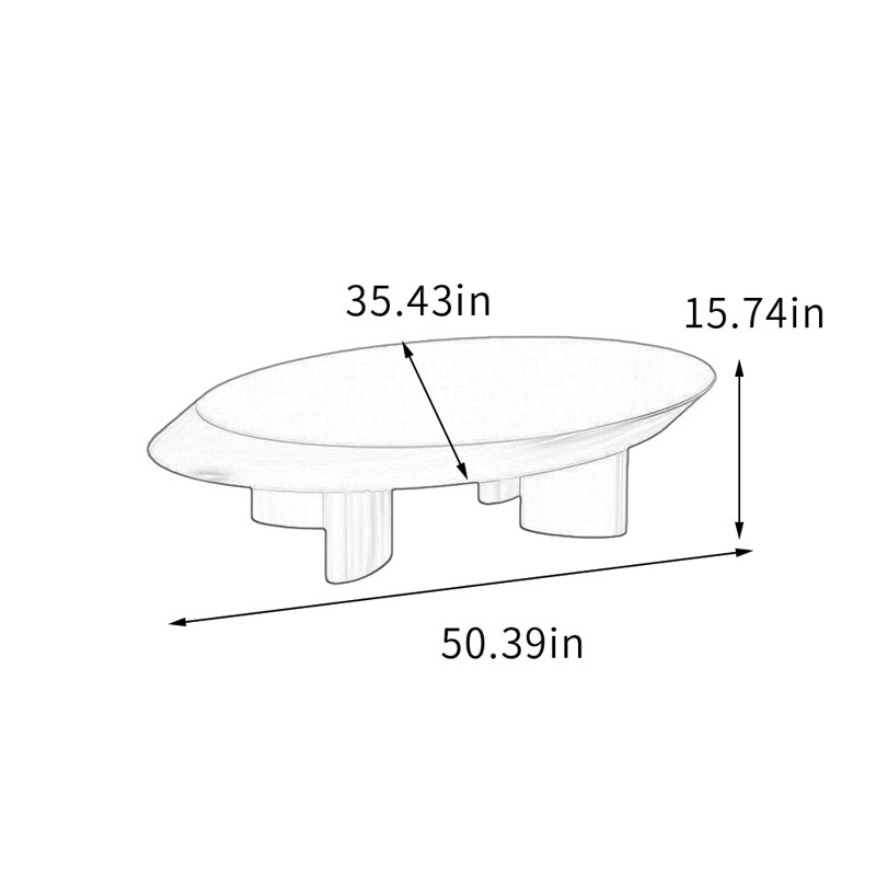 Table basse ovale en bois Simplicity, Noir, Noir