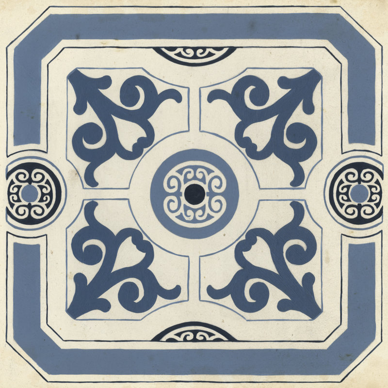 Indigo Motif III by June Erica Vess - Wrapped Canvas Print, 51cm H x 51cm W