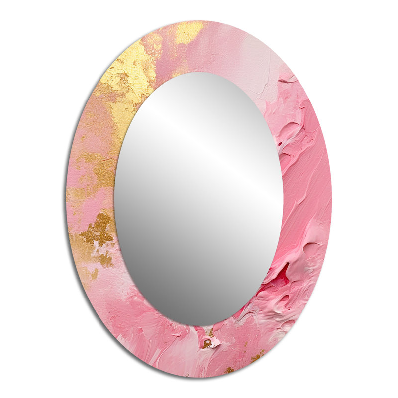 Miroir mural rose et doré - Émergence d'energies III - Rose, 40 po x 30 po