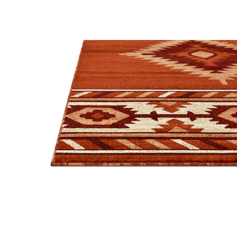 Tapis de style sud-ouest beige HR Rust, Rectangle 5 pi x 7 pi