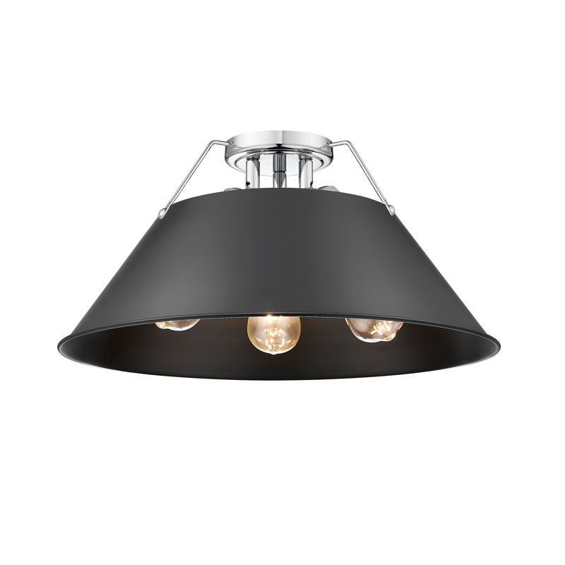 Weatherford Flush Mount, Chrome, Matte Black