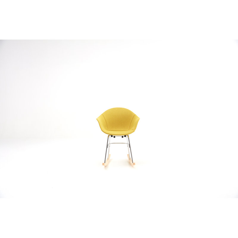 Chaise berçante TA UP, Chrome naturel, Moutarde