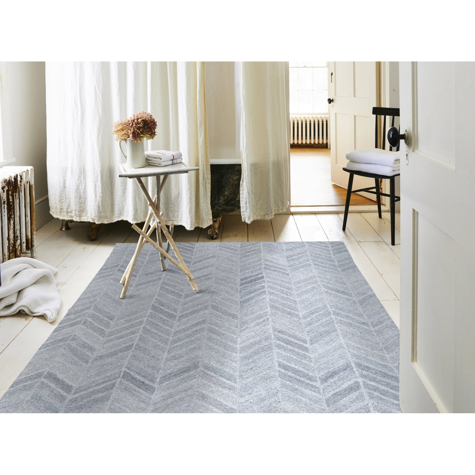 NuStory Herringbone Hand-Tufted Chevron Rug, Rectangle 5' x 8'