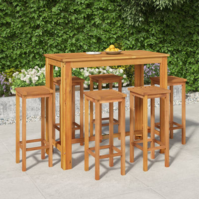 Ensemble de salle à manger de patio 3 pièces en bois d'acacia massif