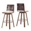 Tabouret de bar industriel rembourré avec structure en métal et dossier en similicuir Lennox