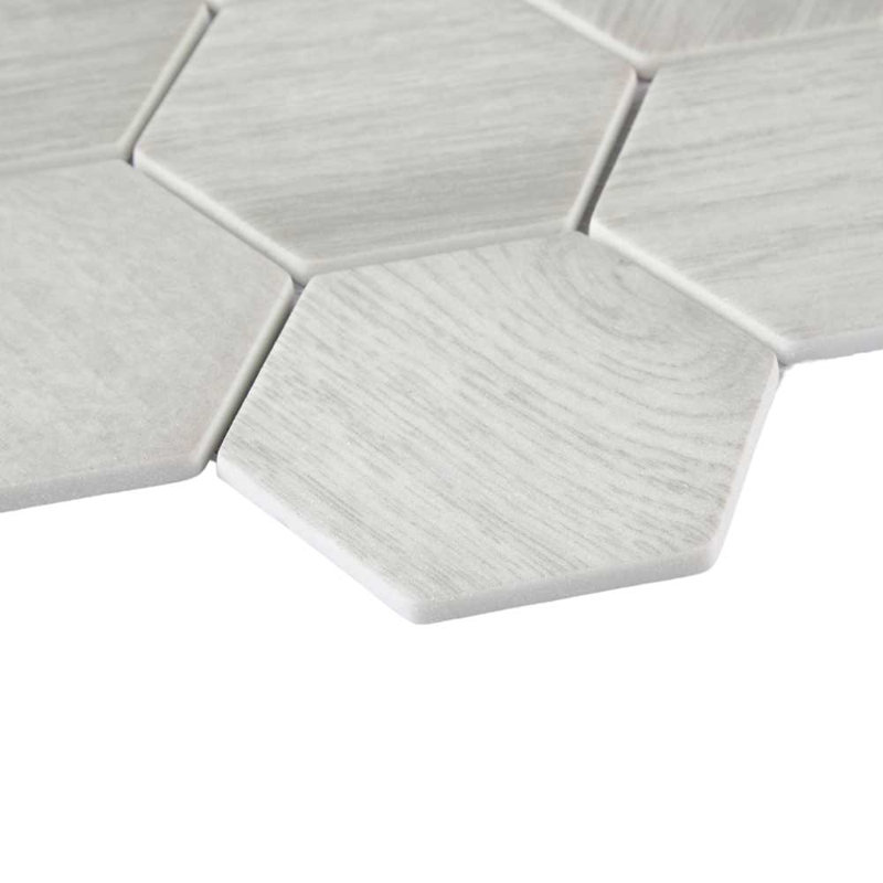 Carreau de mosaïque en verre recyclé mat 3 po x 3 po Daintree, Blanco