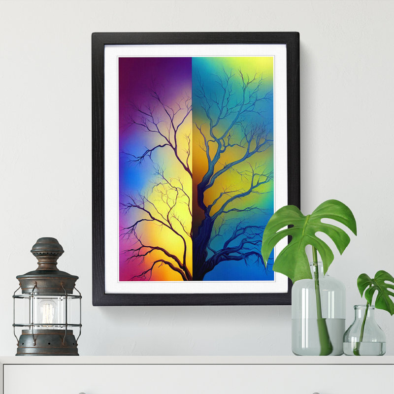 Tree Colours Vol.2 1 Piece Single Picture Frame Wall Art, 46cm H x 34cm W x 2cm D, Walnut