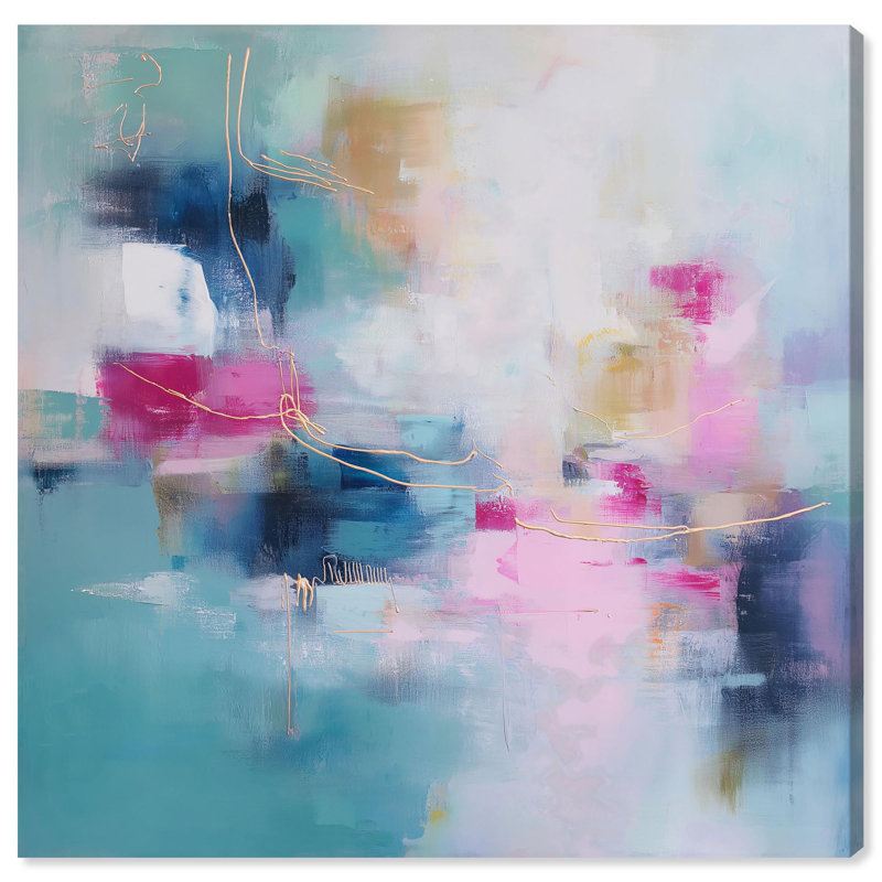 «Dissolve Colors Blue Decor» par Art Remedy, 40" H x 40" W, Toile tendue avec châssis