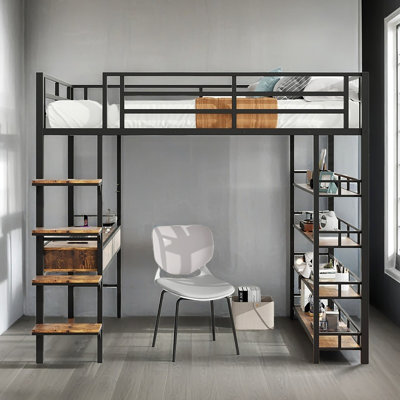 Loft Bed With Desk And Shelves