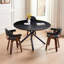 Table basse ronde, base en métal, élégante et noire de 47,36 po