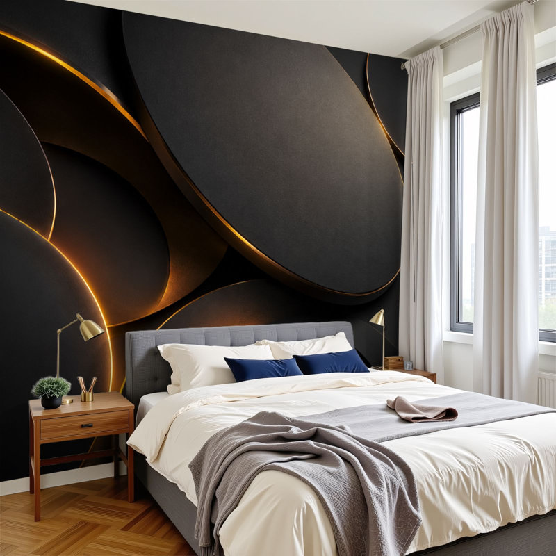 Papier peint adhésif auto-adhésif moderne pour la chambre à coucher L 69 po x l 96 po Peel and Stick